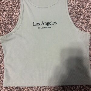 SHEIN Mint Green Ribbed Tank Top